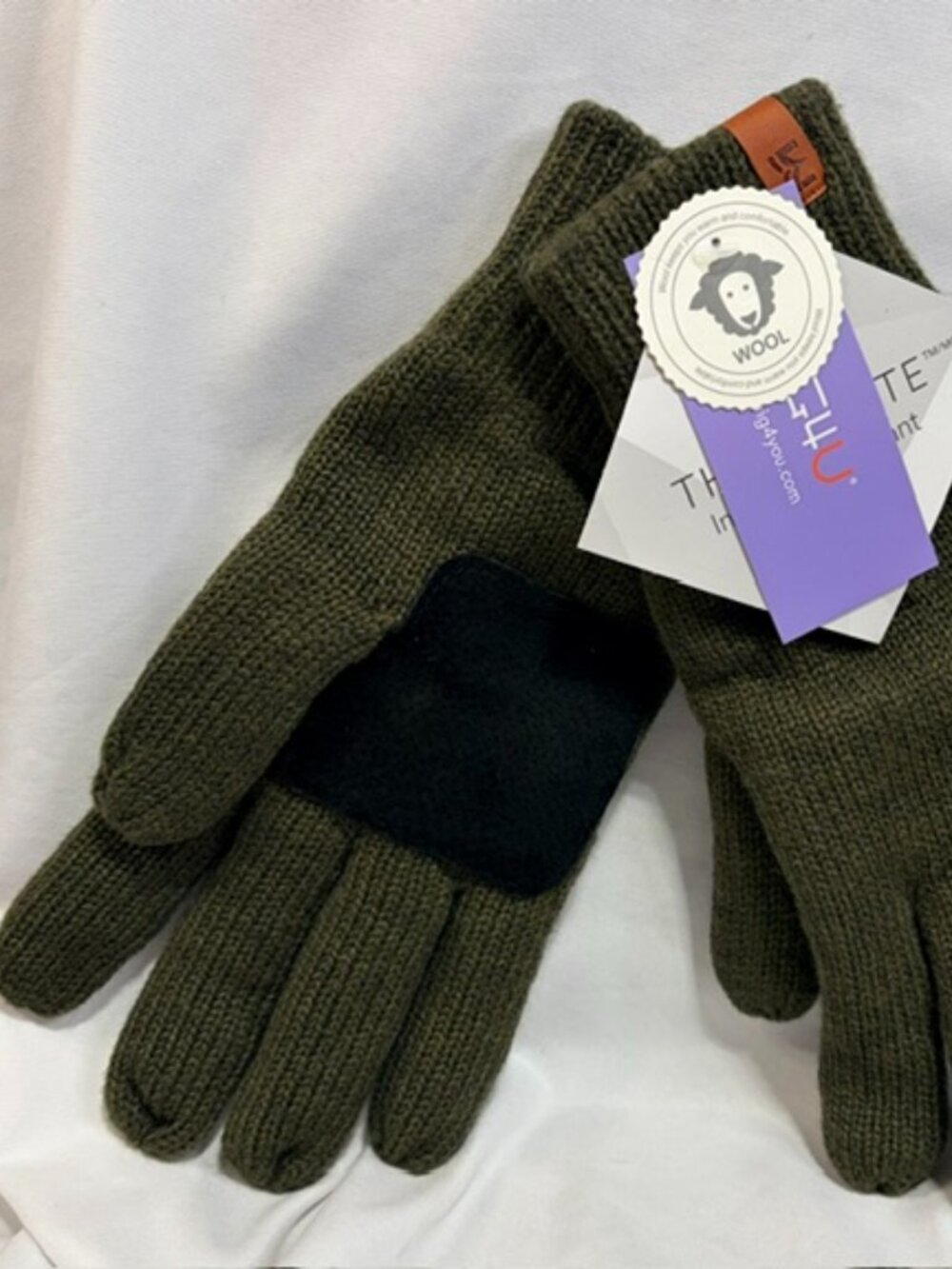 MIG4U Men's 3M Thinsulate Wool Knit Gloves Olive Green S/M NWT
